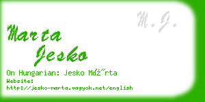 marta jesko business card